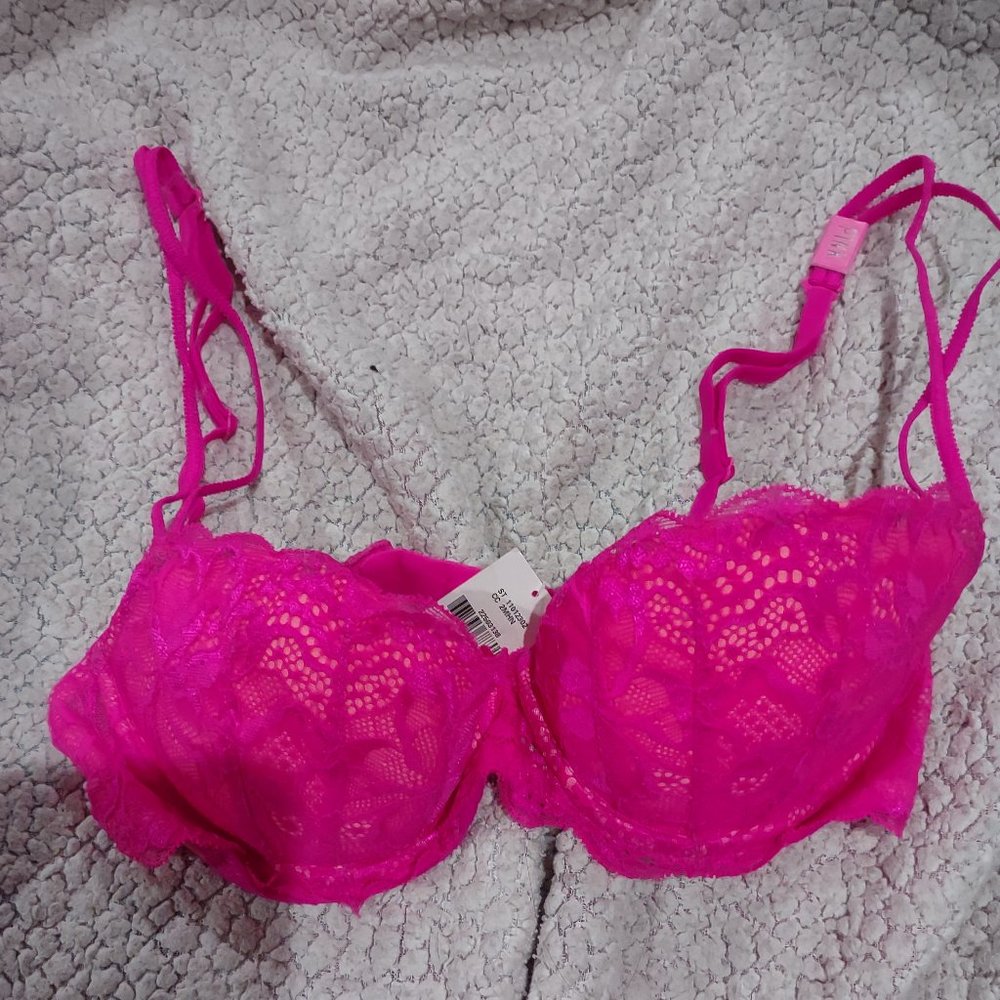 NWT Victoria's secret Pink bright pink bra